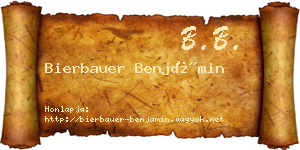 Bierbauer Benjámin névjegykártya