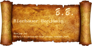 Bierbauer Benjámin névjegykártya